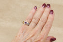 Finely Made Sterling Silver Multi-Gem Band Ring – Amethyst, Garnet, Blue Topaz & Citrine