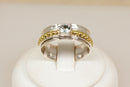 A Silver & Blue Topaz Spinner Ring