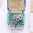 Victorian Style Gold Sapphire & Diamond Twin Hearts Ring
