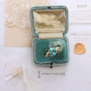 Antique 18ct Turquoise & Diamond Cluster Ring