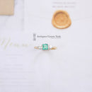 Vintage 18ct Emerald & Diamond 3 Stone Ring