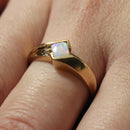 10ct gold opal and diamond ring