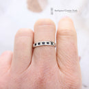 18ct White Gold Sapphire & Diamond Half Eternity Ring
