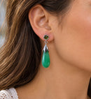 Sterling Silver Jade & Peridot Teardrop Earrings