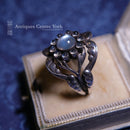 Georg Jensen 'Moonlight Blossom' Moonstone Cluster Sterling Silver Ring Size R1/2