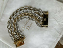 Vintage Christian Dior Chain Bracelet | Chr. Dior Germany | Gold & Silver Plated Designer Bracelet 1970s-1980s
