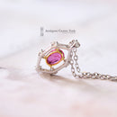 Art Deco Style 18ct White Gold Ruby & Diamond Pendant