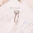 Platinum Diamond Halo Cluster Ring 0.65ct