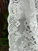 Victorianna classic period design cotton lace Pure white colour panel readymade 58"/52” cotton