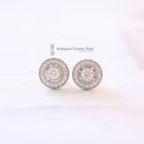 18ct White Gold Diamond Cluster Earrings by Luke Stockley London