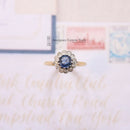Edwardian Style 18ct Sapphire & Diamond Cluster