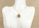 Silver Gilt Cloisonne Russian Style Egg Pendant & Silver Gilt Chain