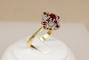 Substantial & Stylish 18ct Gold Ruby & Diamond Three-Tier Cluster Ring