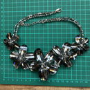 Butler and Wilson Black Grey and Silvery Faceted Glass Necklace
