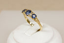 Beautiful Edwardian Style Sapphire & Diamond Ring – 18ct Gold Birmingham Hallmarked