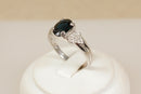 9ct White Gold Sapphire & Diamond Ring
