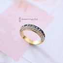 18ct Sapphire & Diamond 3 Row Half Eternity Ring