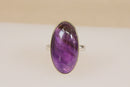 Stunning Sterling Silver & Amethyst Cabochon Statement Ring