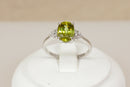 Stylish 18ct White Gold Peridot & Diamond Ring – Birmingham Hallmarked