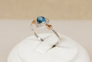 Charming Sterling Silver, London Blue Topaz & Diamond Heart Ring