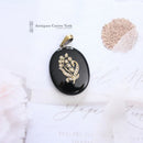 Victorian 15ct Onyx & Pearl Pendant with Locket Back