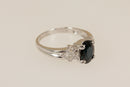 9ct White Gold Sapphire & Diamond Ring