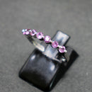 9ct white gold pink sapphire half eternity ring