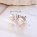 18ct White Gold Pearl & Diamond Cluster Earrings by Luke Stockley London