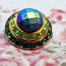 Vintage Gold Tone & Faux Jewelled Brooch
