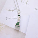Handmade 18ct White Gold Fine Tsavorite & Diamond Pendant