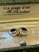 Hallmarked 18ct Gold Burmese Sapphire & Diamond Halo Earrings