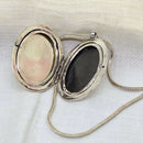 Vintage Silver & Pink Locket & Chain