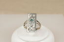 Stylish Kit Heath Sterling Silver & Blue Crystal Charles Rennie Mackintosh Style Ring