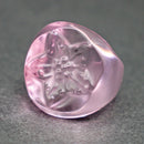 Lalique rose crystal Carambole ring, size M