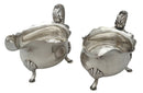 George III Pair of Old Sheffield Plate Crested Sauce Boats, circa 1780 - 1810.
