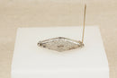 Vintage Silver Lozenge-Shaped (Diamond Filigree Brooch – Possibly French (800 Silver)