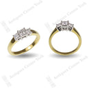 18ct Princess Cut Diamond 0.54ct Three Stone Ring