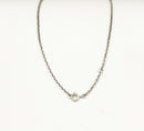 Silver, Marcasite Cultured Pearl and Seed Pearl Pendant / Necklace