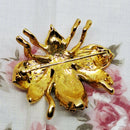 Gold Tone & Faux Diamond Bee Brooch