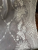 Anna French Cornucopia Highend Victorian design ivory Cotton Lace Curtain Panelling By The Metre- Width 170cms