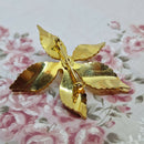 Vintage Gold-Tone & Faux Pearl Flower Brooch