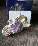 Royal Crown Derby Paperweight Coral Seahorse Crown Derby Seahorse figurine with gold stopper