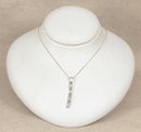 Italian Stylish Silver & CZ Pendant & Chain