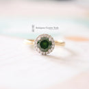 18ct Green Diamond 1.06ct Halo Cluster Ring