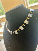 Modern Mid Century Denmark Volmer Bahner Sterling Silver Gilt Sea Spray Blue Enamel Choker Necklace