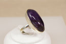 Stunning Sterling Silver & Amethyst Cabochon Statement Ring