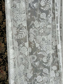 Anna French Indra Highend Victorian design 14 point ivory Cotton Lace Curtain Panelling By The Metre- Width 170cms