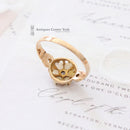 Victorian 15ct Gold, Natural Split Pearl & Rose-Cut Diamond Cluster Ring
