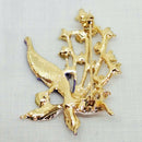 Vintage Enamel & Rhinestone Lily of the Valley Brooch