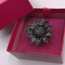 Butler and Wilson Large Multicoloured Rhinestone Daisy Ring UK Size P